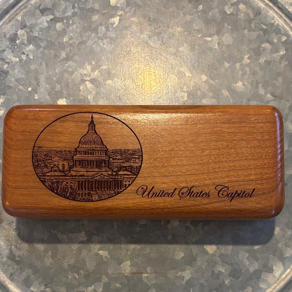 United States Capitol Wooden Desk Organizer